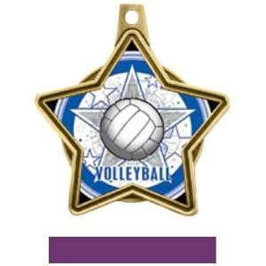 All Star Insert Custom Volleyball Medals M 5501V GOLD MEDAL / PURPLE 