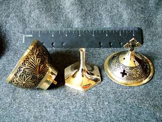Brass Free Standing Embossed Cone/Incense Burner 35040  