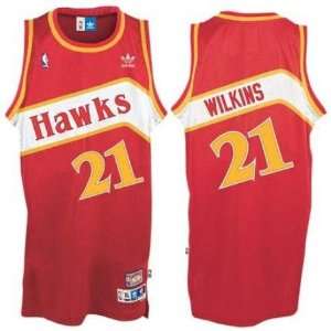  Men`s Atlanta Hawks #21 Dominique Wilkins Retro Red Swingman Jersey 