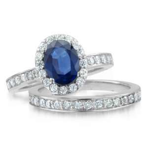  Diamond Engagement Wedding Ring Bridal Set 18k White Gold Halo Ring 