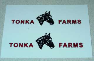 Tonka Horse Farms Pre 1962 Trailer Decal Set TK 054  