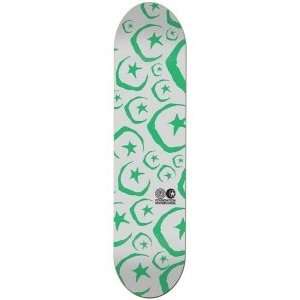  Foundation Skateboards All Star & Moon Silver/Green Deck 