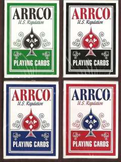 Green black red blue Arrco US Regulation playing cards  