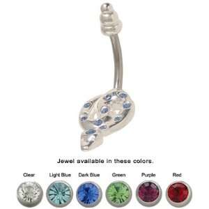  Snake Belly Ring Surgical Steel with Jewels   TU353 