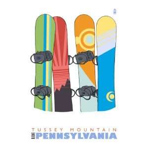 Tussey Mountain, Pennsylvania, Snowboards in the Snow Premium Poster 