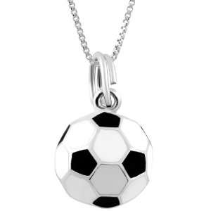  Brinley Co Brass Enamel Soccer Ball Necklace Jewelry