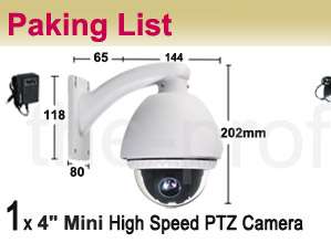 Mini CCTV PTZ Outdoor High SpeedCamera+Controller Kit  