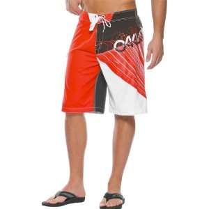   Mens Boardshort Beach Swimming Pants   Red Line / Size 36 Automotive