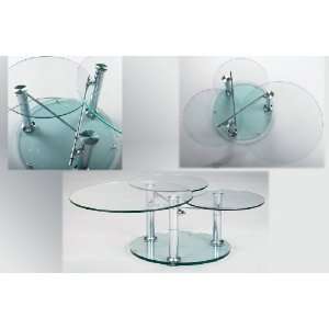   8049 CT 8049 Three Tier Motion Glass Cocktail Table