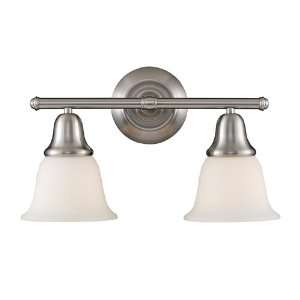  Vanity H8 W17 Ext9 white glass Brushed Nickel