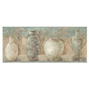   Blue And Beige Ethnic Vases Wallpaper Border LW1340695: Home & Kitchen