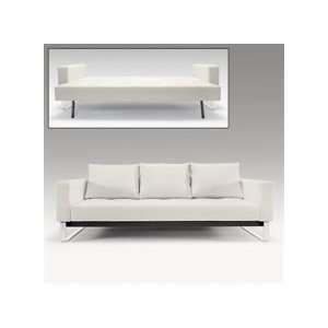  Cassius Deluxe White Leather Convertible Sofa Bed