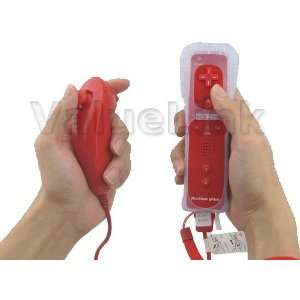  plus Red Built in Motion Plus Remote+ Nunchuck Controller for Wii 