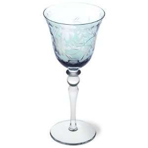    Home Essentials Luster Cut Blue Wine Goblet